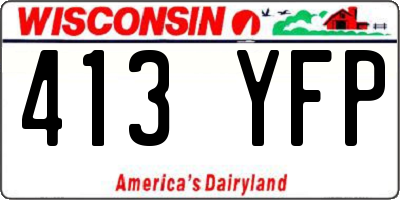 WI license plate 413YFP