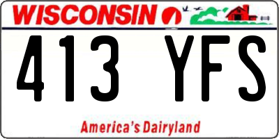 WI license plate 413YFS