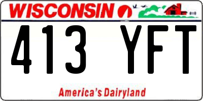 WI license plate 413YFT