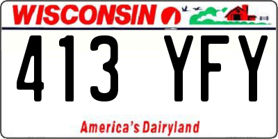WI license plate 413YFY