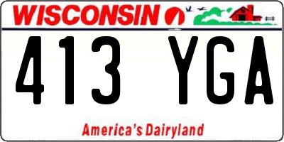 WI license plate 413YGA