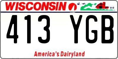 WI license plate 413YGB