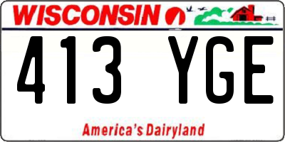 WI license plate 413YGE