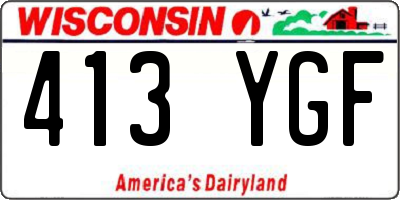 WI license plate 413YGF