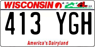 WI license plate 413YGH