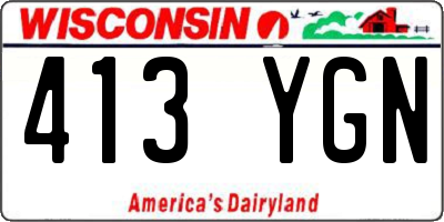 WI license plate 413YGN