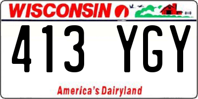 WI license plate 413YGY