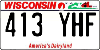 WI license plate 413YHF