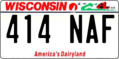 WI license plate 414NAF