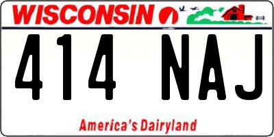 WI license plate 414NAJ