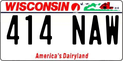 WI license plate 414NAW