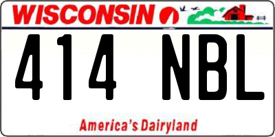 WI license plate 414NBL