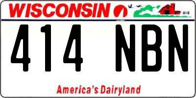 WI license plate 414NBN