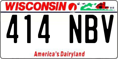 WI license plate 414NBV