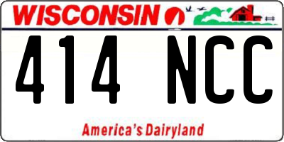 WI license plate 414NCC