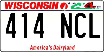 WI license plate 414NCL