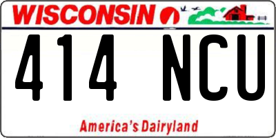 WI license plate 414NCU