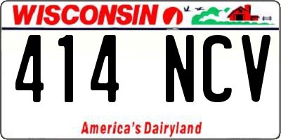 WI license plate 414NCV