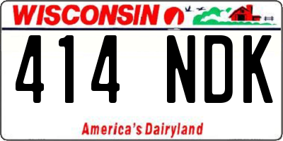 WI license plate 414NDK