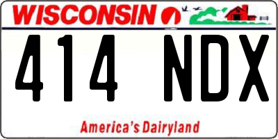 WI license plate 414NDX