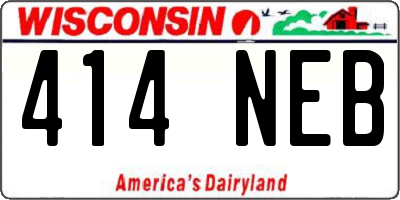 WI license plate 414NEB