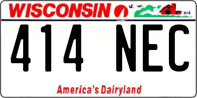 WI license plate 414NEC