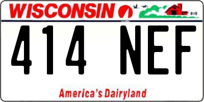 WI license plate 414NEF