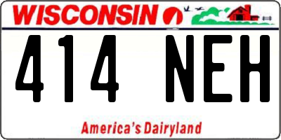 WI license plate 414NEH