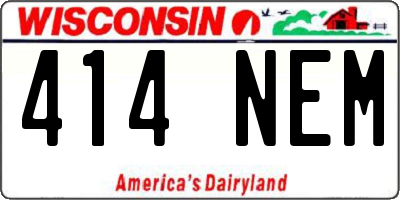 WI license plate 414NEM