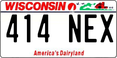 WI license plate 414NEX