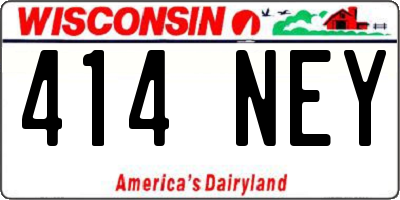 WI license plate 414NEY