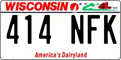 WI license plate 414NFK