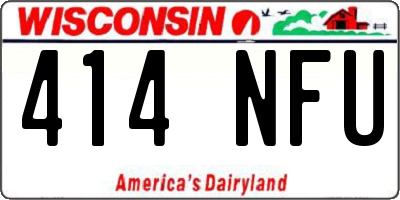 WI license plate 414NFU