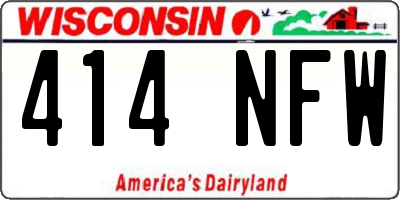 WI license plate 414NFW