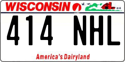 WI license plate 414NHL