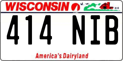 WI license plate 414NIB