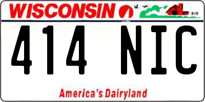 WI license plate 414NIC