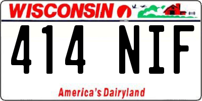 WI license plate 414NIF