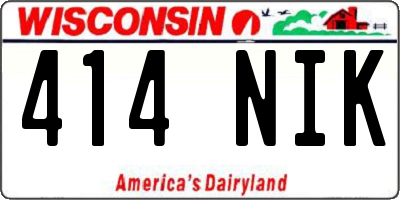 WI license plate 414NIK