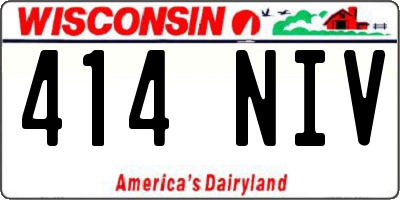 WI license plate 414NIV
