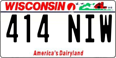WI license plate 414NIW