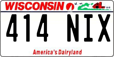 WI license plate 414NIX