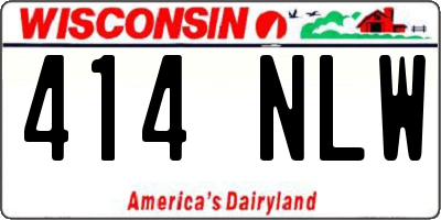 WI license plate 414NLW