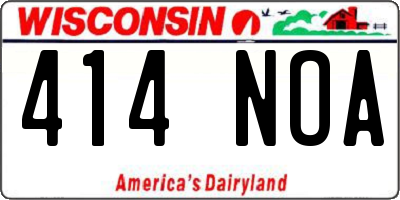 WI license plate 414NOA