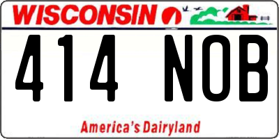 WI license plate 414NOB
