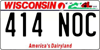 WI license plate 414NOC