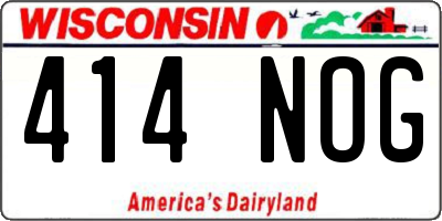 WI license plate 414NOG