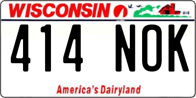 WI license plate 414NOK