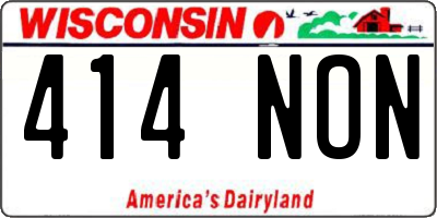 WI license plate 414NON