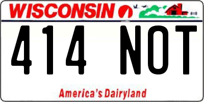 WI license plate 414NOT
